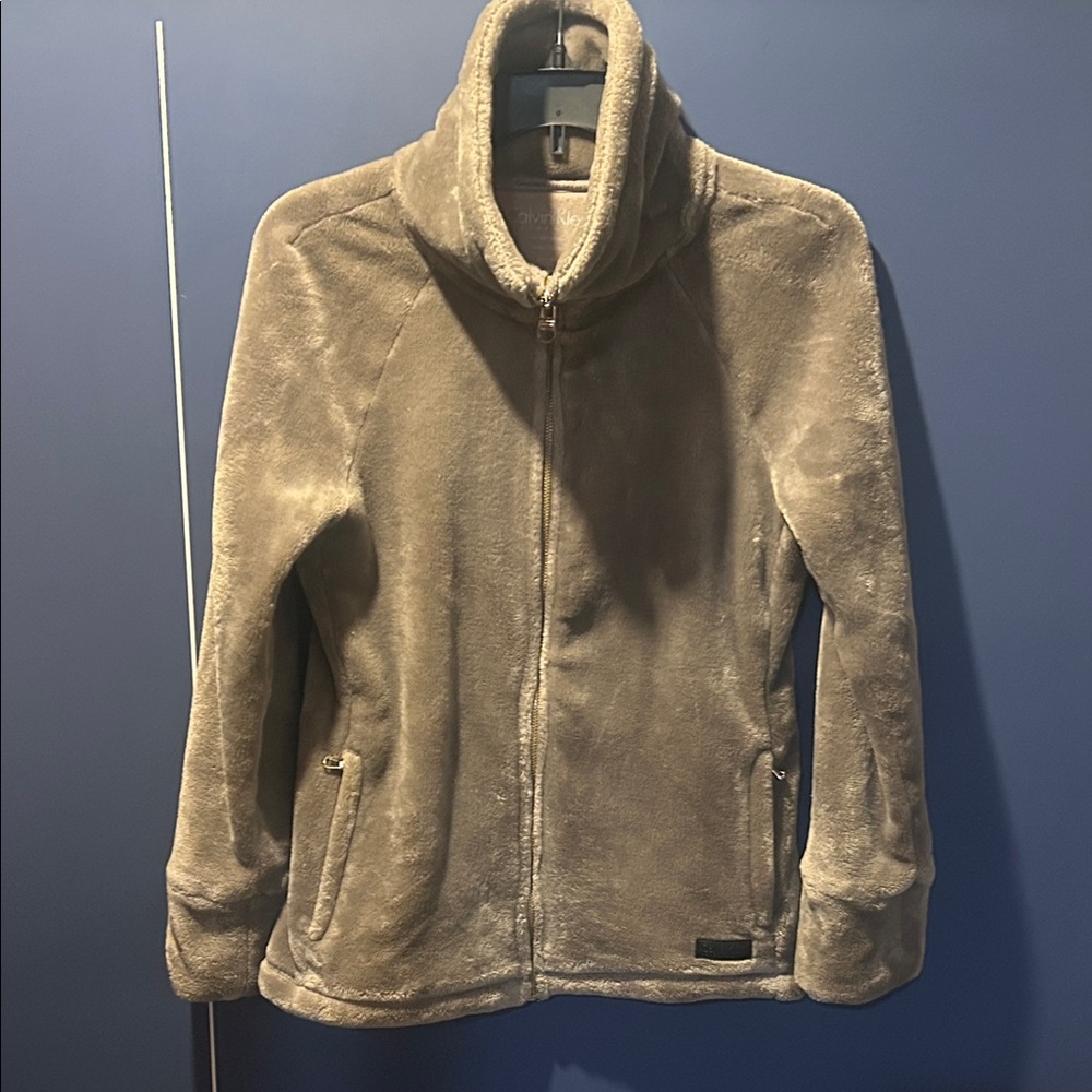 Calvin Klein Women's Teddy Jacket - beige